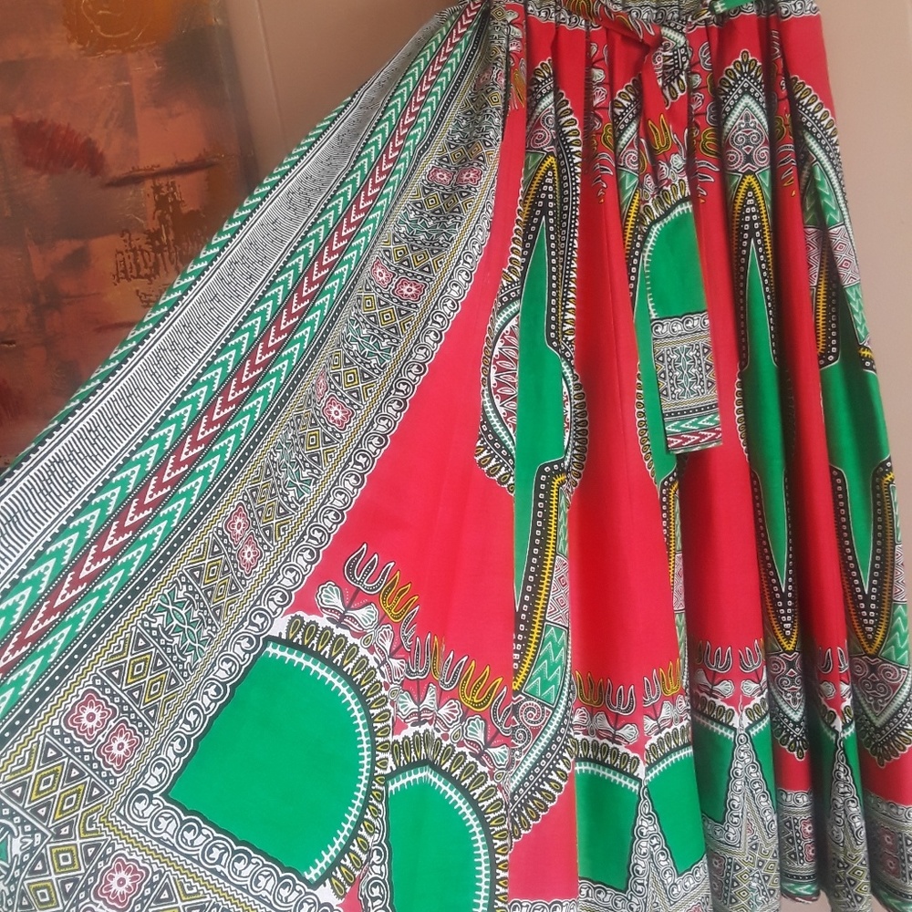Dashiki print skirt